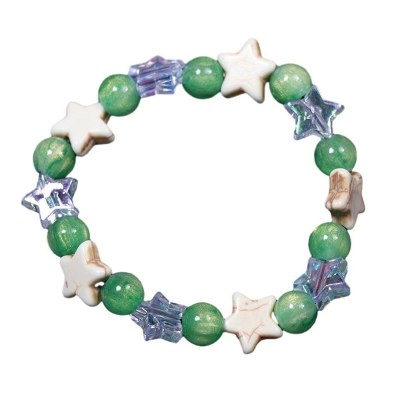 

Harajuku Style Pentagrams Bracelet Handcrafted Wrist Chain with Star Pendant Trendy Wrist Accessory for Teens Ladies