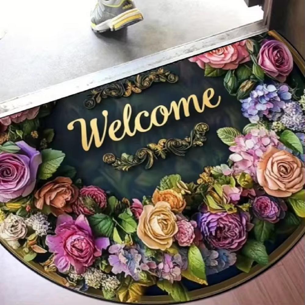 

Luxury Half Round Entry Door Floor Mats Home Bedroom Carpet Bathroom Toilet Dirty Resistant Carpet Kitchen Floor Mats 40X60CM (1.3X2FT