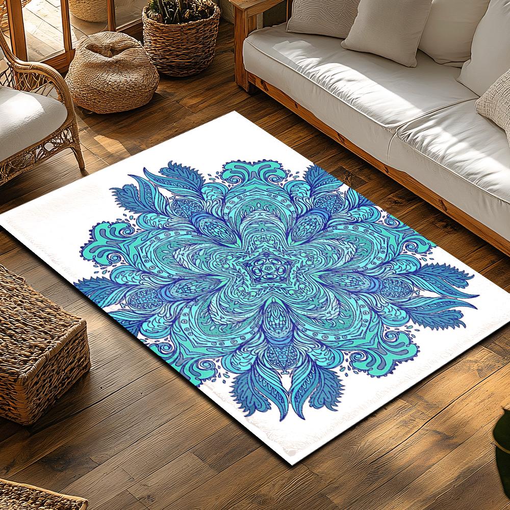 Boho Area Rug Washable Non Slip Modern Abstract Pattern Carpet Living Room Decor Home Accent Floor Mat Bedroom Rugs Hippie Rug