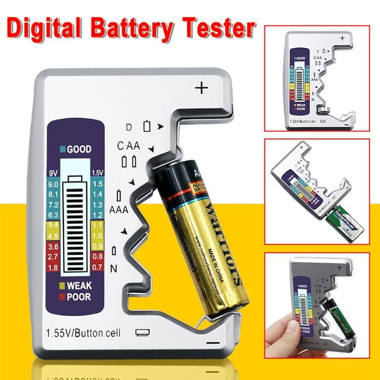 Digital Battery Tester Checker Battery Capacity Tester For C D 9V AA AAA 1.5V Lithium Battery Power Supply Measuring Instrument