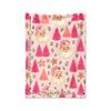 Retro Pink Christmas Tree Blanket Cute Santa Gingerbread Soft Cozy Warm Throw for Bed Sofa Travel Winter Gift