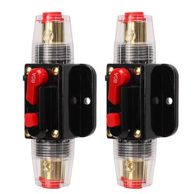 12 24V Inline Circuit Breaker, Lugs with Manual Reset Fuse Holder, Heat Shrink