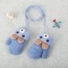 0-3 Year Old Children's Gloves Boys and Girls Cute Little Bear Cartoon Knitted Yarn Gloves Double-layer Thick Keep Warm Winter