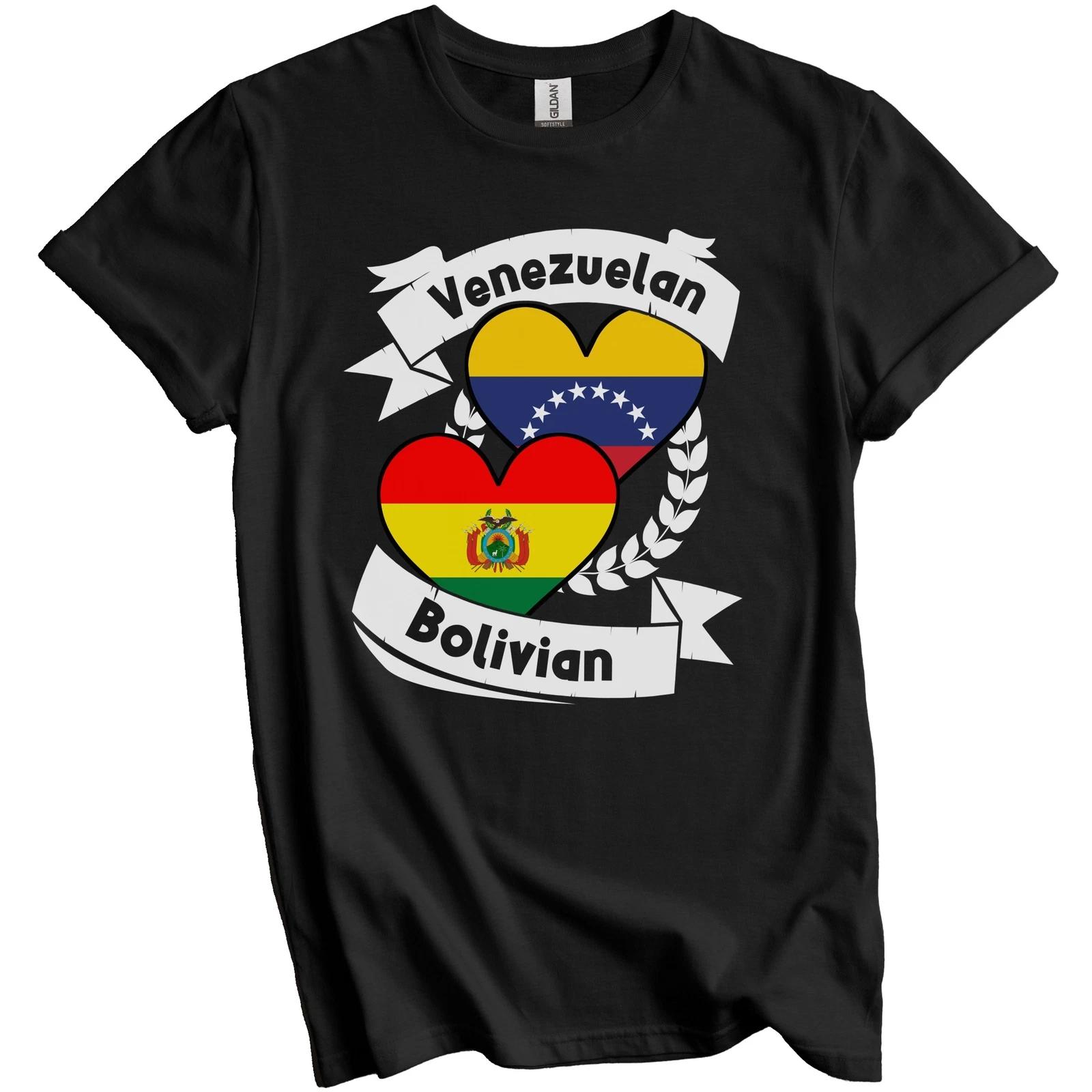 Venezuelan Bolivian Heart Flags Venezuela Bolivia T-Shirt S
