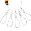 Portable Stainless Steel Fish Stringer with 5 Buckle Snaps 5m Length Fishing Lock Cable Orange Fishing Stringer Sea Fishing