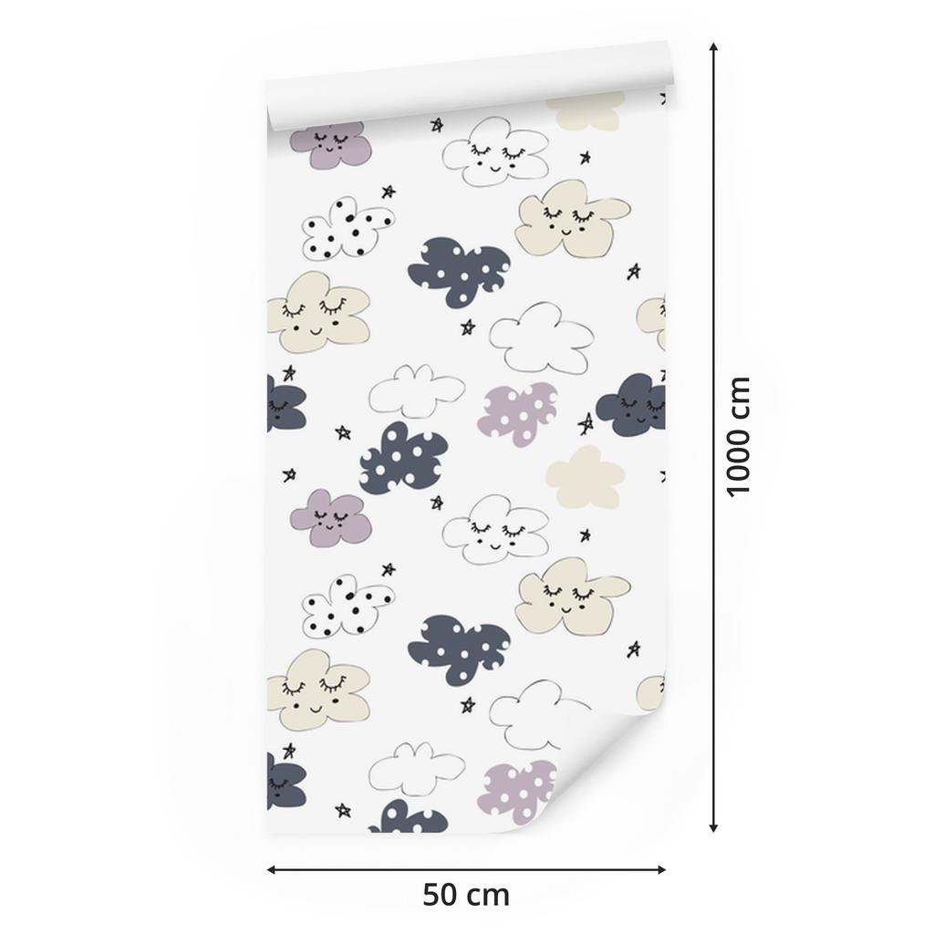 Stars and Clouds Wallpaper for Living Room and Bedroom 50x1000