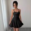 Small French Sexy Women's Clothing Solid Color Waist and Thin Suspender Dress