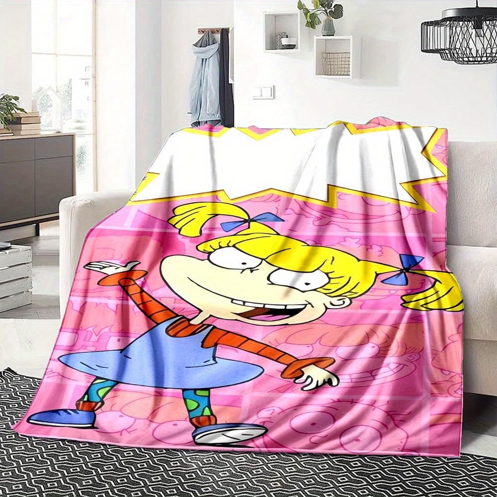 1pc Flannel Blanket, Helga,Blonde,Rugrats Pattern Printed Blanket, Sofa Bed Sofa Car Office Camping Travel Warm And Comfortable Soft Blanket