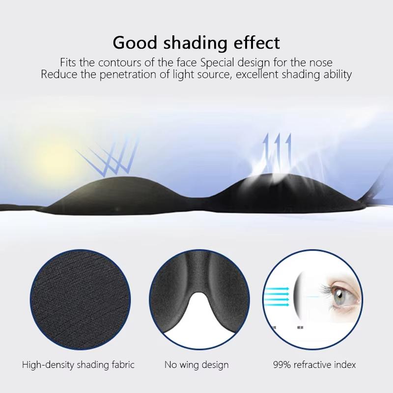 3D Contoured Sleep Mask - Light Blocking Eye Cover with Adjustable Elastic Band & Soft Padding, Unisex Travel & Nap Blindfold