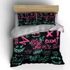 Graffiti Style Sticker Set Soft Comfortable Duvet Cover Bedding Set Included 1*Duvet Cover & 2*Pillowcases, Gift
