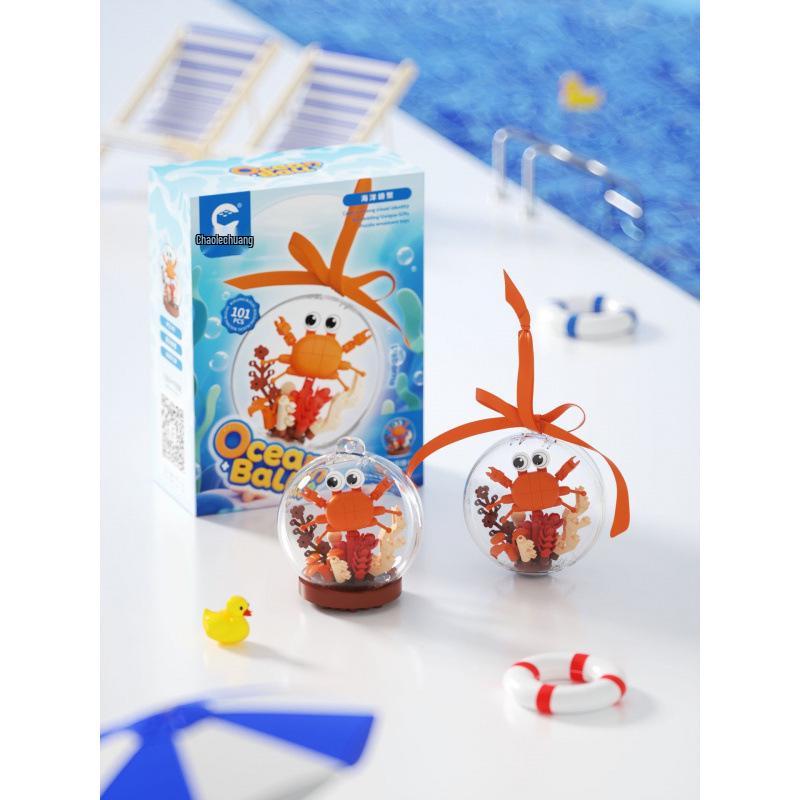 Chaole Chuang Ocean-Themed Micro-Building Blocks: Clownfish & Whale Educational Toys and Gifts