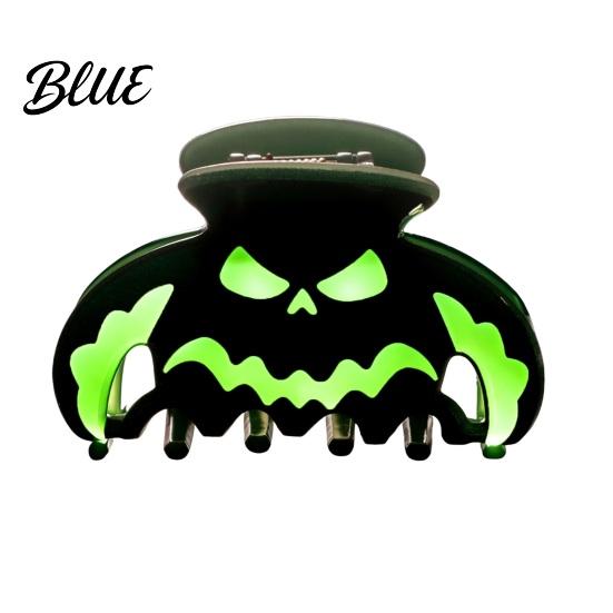 Unique Niche Hair Accessories Halloween Claw Clips Luminous Ghost Pumpkin Pattern Acrylic Anti-slip Retro Grips Glow in The Dark Grippers for