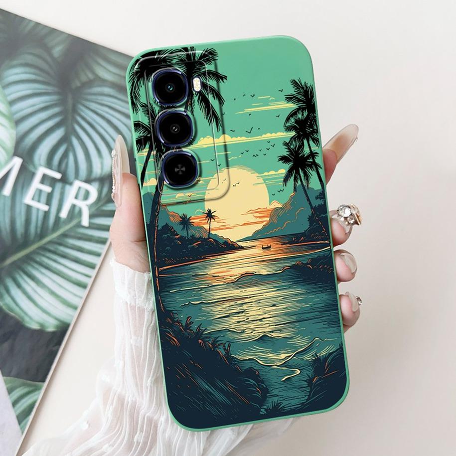 For Itel City 100 Case Luxury Sunset Marble Painted Soft Liquid Silicone Shockproof Cover For Itel City 100 2025 City100 4G Capa