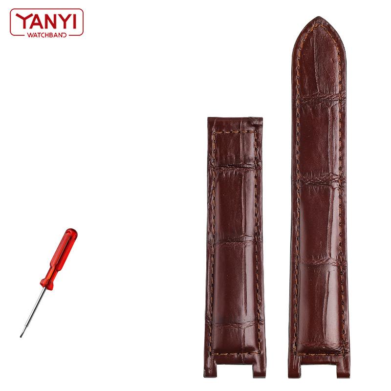 

Оригінальний ремінець для годинника з алігатора для PASHA DE CAR-TIER W3109151 W3018651 Чоловічі годинники зі шкіряним ремінцем зі шкіри крокодила Розкішний бренд 21-15mm