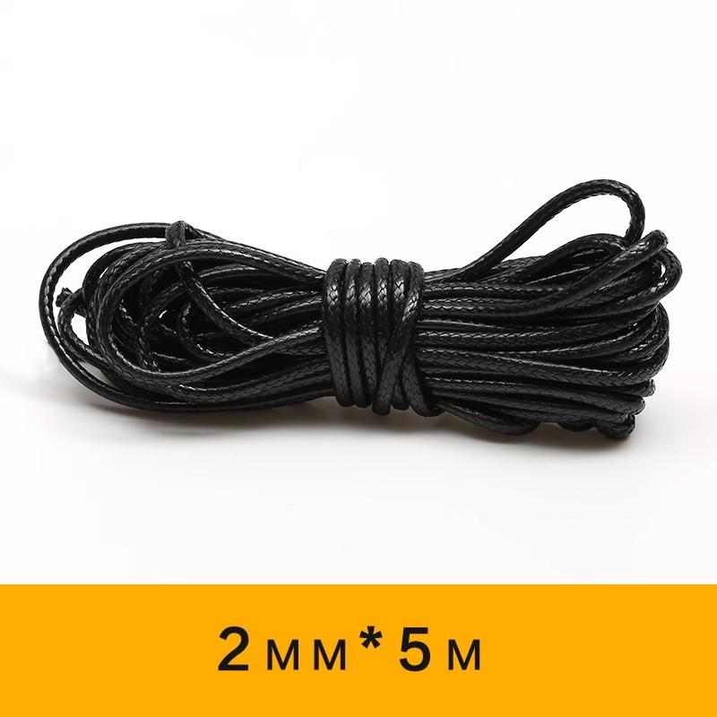 Black Thai oil wax rope round handmade leather dense wax rope woven jewelry pendant tied with flat rope DIY material