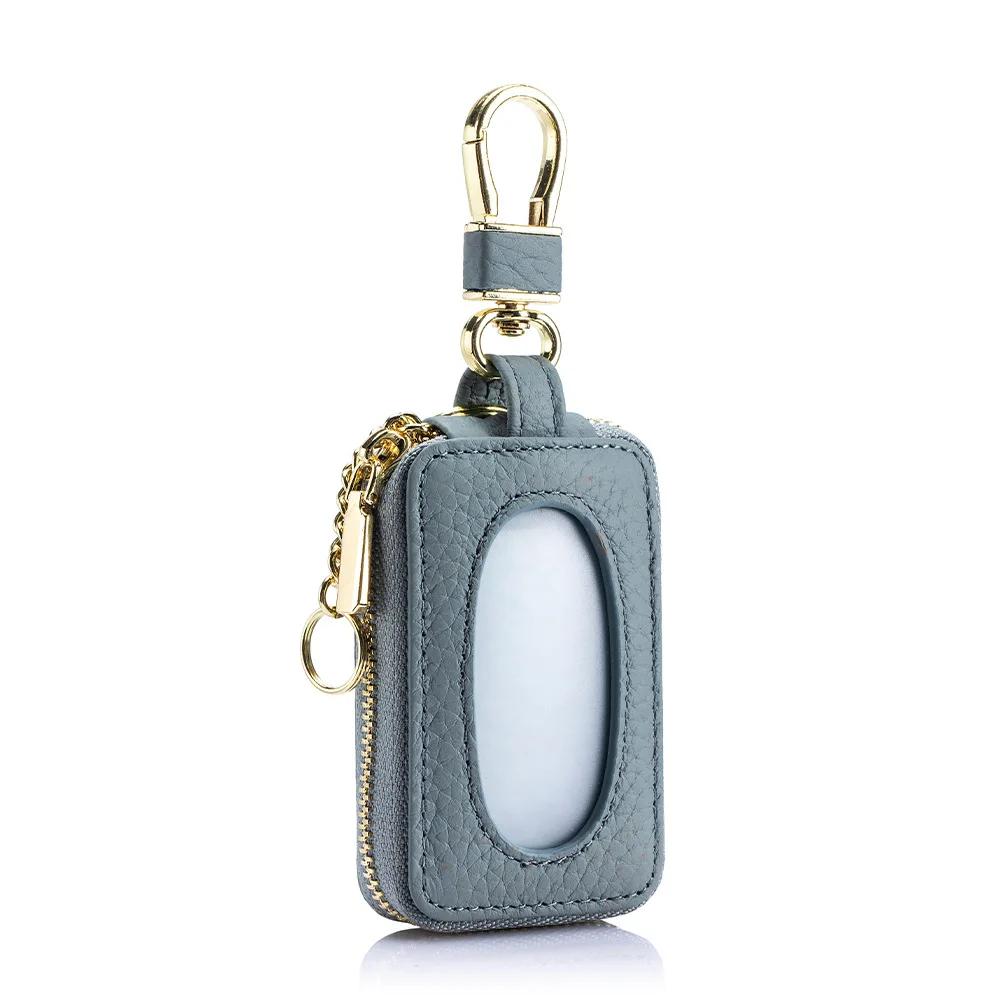 

Сумка для ключей от машины из натуральной кожи, универсальный держатель для ключей от машины, кошелек-чехол для ключей, мини-сумка-органайзер для ключей, на молнии, сумка для ключей от автомобиля