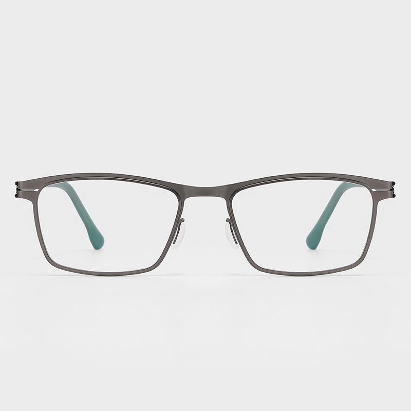 IC Two-Color Trendy Retro Large Frame Unisex Metal Glasses