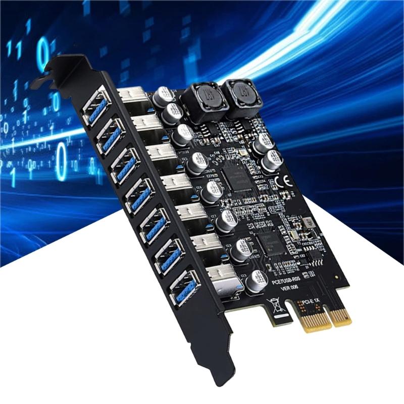 USB3.2 GEN1 5Gbps Adapter Card 7-port Expansion Card RENESAS Control D720201+720210 5Gbps PCIE X1