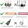 Silicone Kitchen Cooking Utensils Set, 5 Pcs Non-Stick Heat Resistant Wooden Handle (Grey, 5)