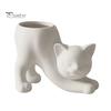 Modern Minimalist Flowerpot 3D Printed Stretching Cat Planter Pot, Cute Kitty Succulents Creative Desktop Decorative Vase Animal Flowerpot,