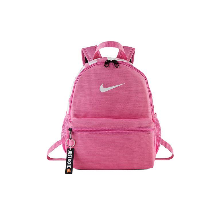 Nike Logo Print Zipper Closure Polyester Backpack Women Backpack Rose BA5559-611 Moon Rose Pink