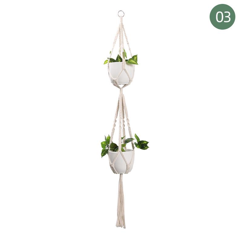 Creative Woven Cotton Plant Hanging Basket Set