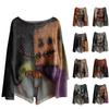 Damemote Langermet Christmas Snowman Snowflake Print Jakke Cardigan