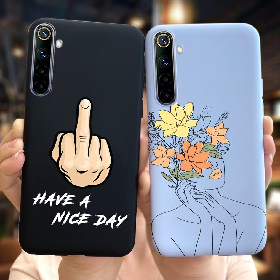 For Realme 6 6 Pro Case Cute Milk Cow Flower Patterns Soft Back Cover For OPPO Realme 6 6S 6Pro RMX2061 Coque Funda Realme6 Capa