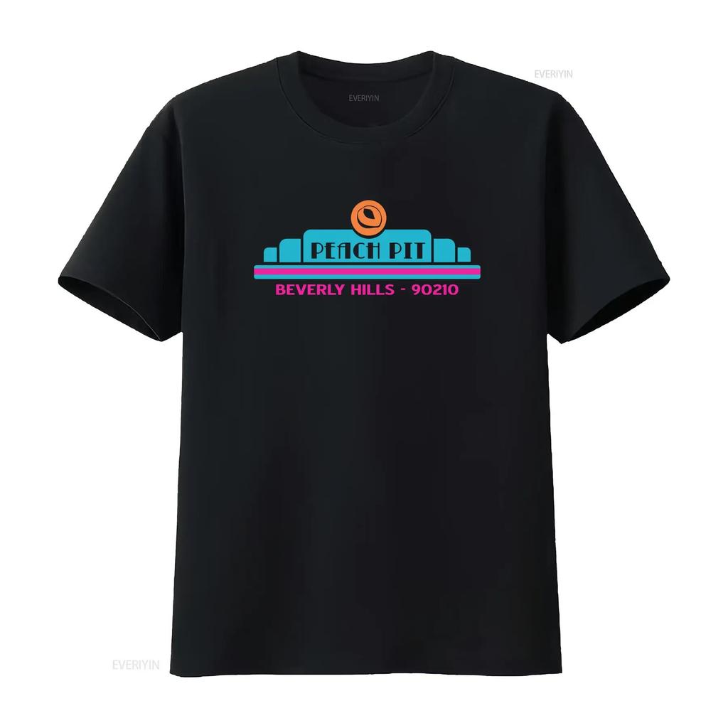 T-shirt Peach Pit Beverly Hills 90210 Stile Retrò Moda vintage Lavata Versatile abbigliamento firmato Elasticizzato grafica Morbido