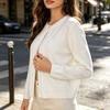 Womens Winter Knit Cardigan Sweater Round Neck Single Button Casual Office Wear