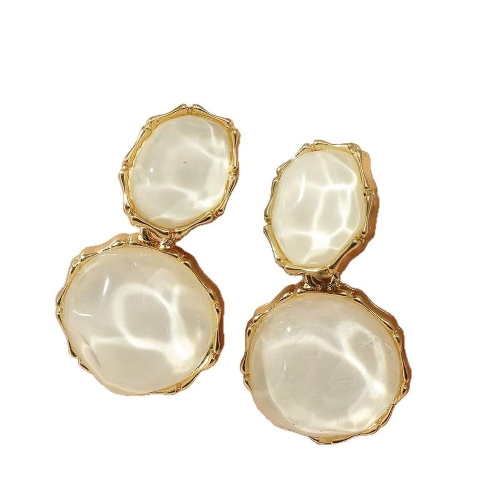 New Candy Color Water Ripple Earrings Resin Elegant Design Oval Drop Earrings Irregular Geometry Earrings Women Fashion белый