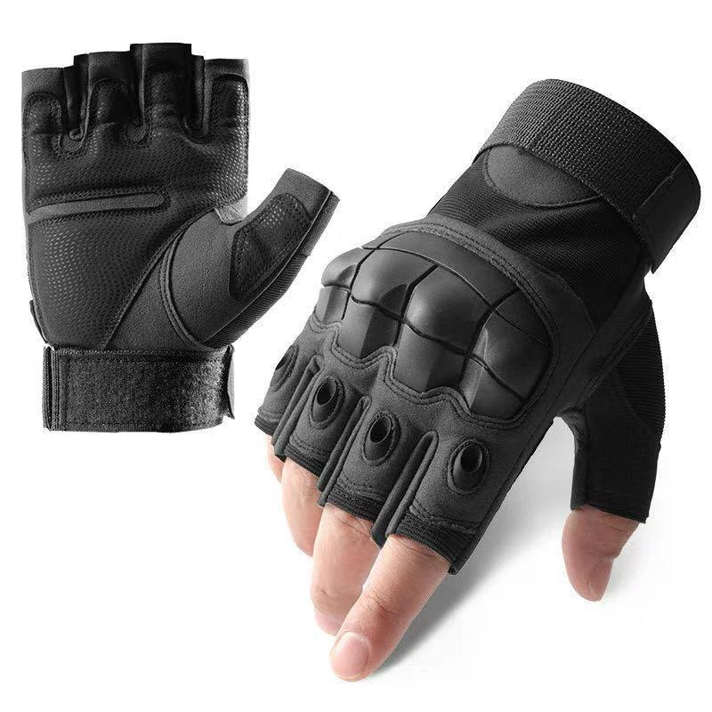Outdoor Tactical Fingerless Gloves Hard Knuckle Paintball Airsoft Hunting Combat Riding Hiking Half Finger Gloves-