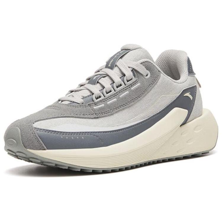 New Anta Crystal Sugar 2 Wear Resistant Slip Resistant Low Top Running Shoes Women's Gray White 922248857-3