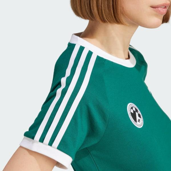 Adidas Moisture Wicking Round Neck Short Sleeve T-Shirt Women Tops Green GP5903