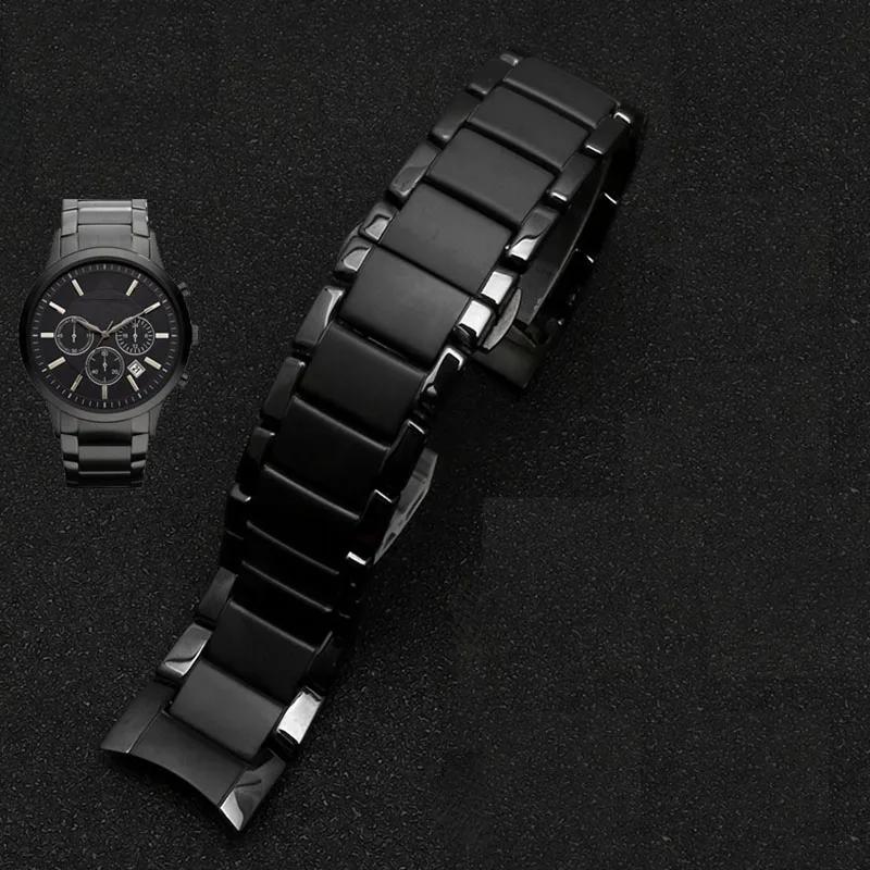 Alta qualità per cinturino per orologio AR1451 AR1452 AR1400 AR1410 con chiusura a farfalla in acciaio inossidabile 22mm 24mm cinturini per orologio in ceramica