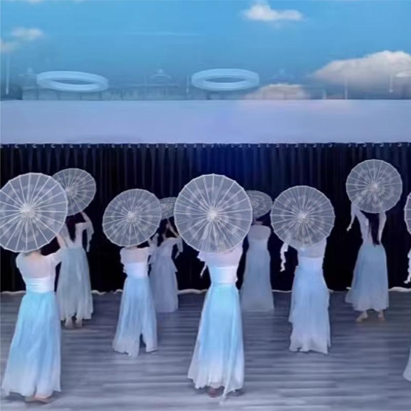 Dai Dance Stage Performance Umbrella Chinese Style Classical Dance Umbrella Jasmine Flower Pattern Hanfu Qipao Show Props Craft