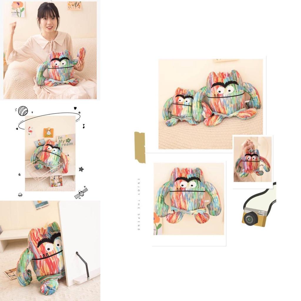 Colorful Monster Plush Toy For Children Emoticon Expression Design 15cm 25cm 35cm
