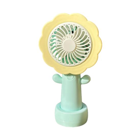 

Portable Handheld Fan Flower Shape USB Fast Charging Small Fan Adjustable Wind Speed Low Noise Rechargeable Mini Fan светло-зеленый