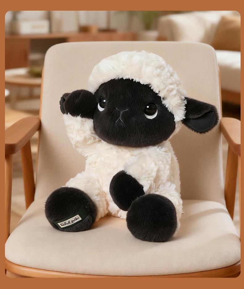 Adorable Black Sheep Plush Toy: Cute Cushion & Creative Doll for Children's Birthdays