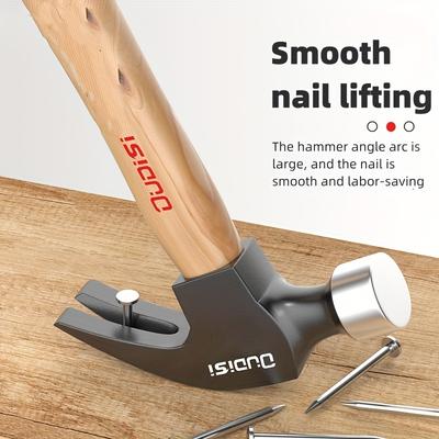 Damaly,High Carbon Steel Claw Hammer, Durable Non-Slip Handle, Anti-Rotation Smooth Nail Puller, Professional Woodworking Tools