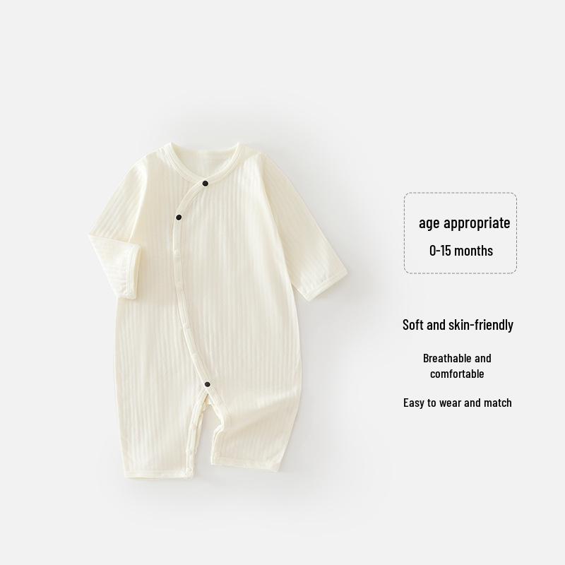 Baby Pure Cotton Long Sleeve Air Conditioning Pajamas - Soft, Skin-Friendly, Breathable, Four Seasons Bodysuit