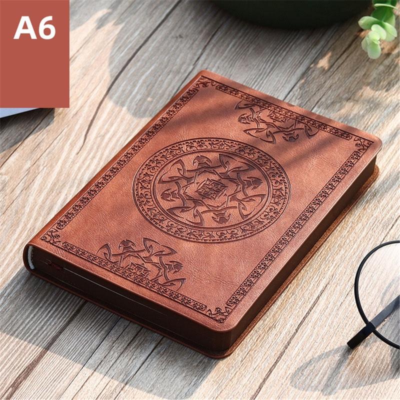 Portable Notebook Vintage Pattern PU Leather Notepad A6 Note Book Stationery Gift Pocket Diary