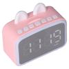Mini Cartoon Clock Bluetooth Digital Speaker Multifunctional Smart Set Alarm Clocks for Bedroom OfficePink
