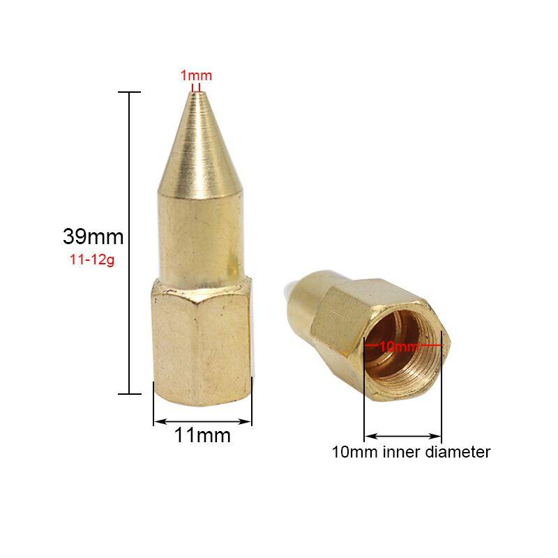 5 Pcs Grease Gun Nozzle Tip Copper-plated Gun Nozzle Universal Steel Nozzle Flat Head Nozzle Pneumatic Oil Grease Head