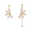 Asymmetrical Daisy Fairy Petal Earrings: Silver Needle Long Studs for Women, 2024 Style