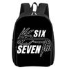 Colorful Number 67 Print Square Front Pocket Backpack Large Capacity for Boy/Girls Best Gift 2D Cartoon Children's School Bag