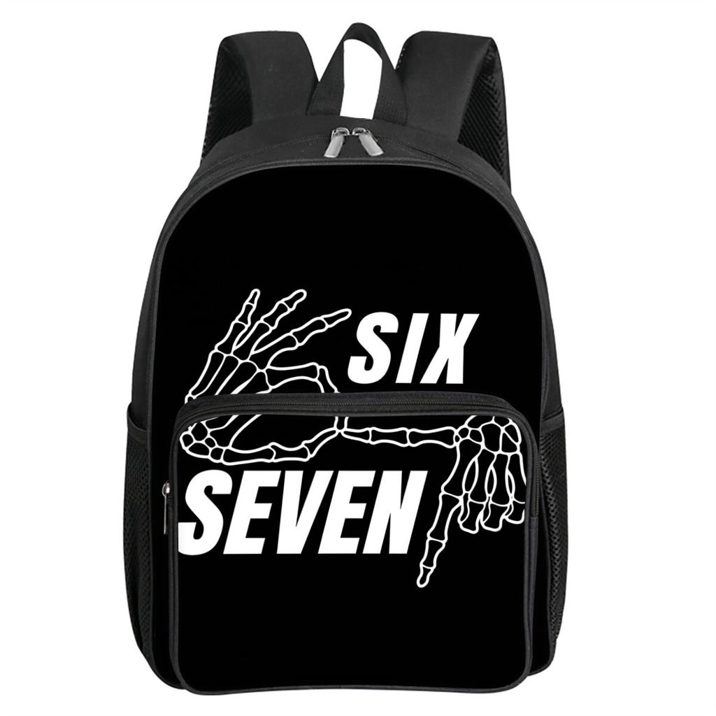 Colorful Number 67 Print Square Front Pocket Backpack Large Capacity for Boy/Girls Best Gift 2D Cartoon Children's School Bag