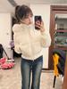 Velvet high waist Kendou style new down jacket women's short thin slim small big fur collar jacket