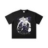 260 GSM Doppelgarn 32er Zählart 100% Baumwolle Jujutsu Kaisen V35 Mahoraga Druck Unisex Schweres Baumwoll-T-Shirt