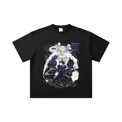 260 GSM Double Yarn 32 Count 100% Cotton Jujutsu Kaisen V35 Mahoraga Print Unisex Heavy Cotton T Shirt